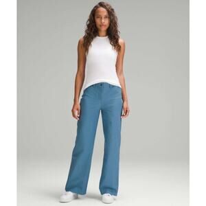 Lululemon Pants Womens 27 City Sleek 5 Pocket Wide Leg Full Blue Light Utilitech